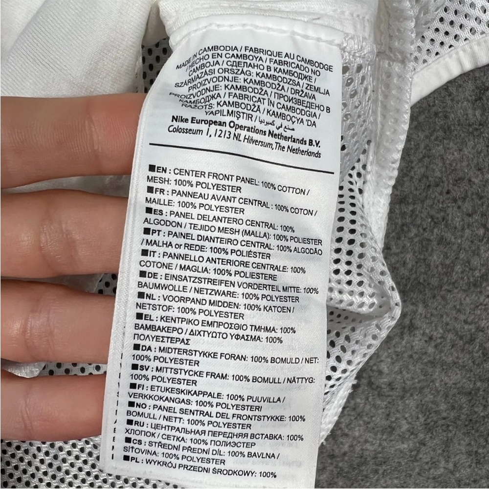 NIKE T Shirt Size Small Womens White Center Swoosh Mesh Crop Breathable Top - Picture 6 of 10
